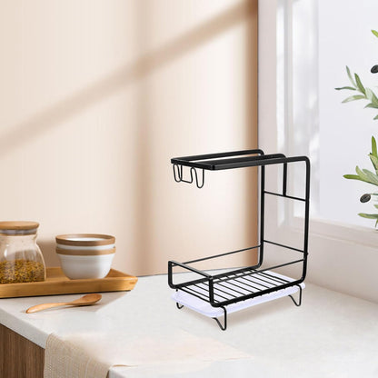 Healeved Multi-Functional Sponge Holder Dishcloth Drying Rack for Kitchen Sink Wall-Mounted Organizer for Wiping Cloth and Cleaning Supplies Space-Saving Storage