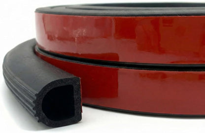 Pangda 13Ft D Shape Rubber Weather Stripping Foam Self-Adhesive EPDM Seal Strip for Noise Reduction Waterproof Dustproof for Cars Boats RVs Windows Doors (3/4" W x 3/4" H)