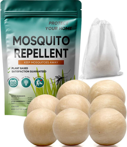 AJOQFKTD Mosquito Repellent Outdoor Patio, Mosquito Repellent Balls, Mosquito Repellent for Room, Mosquito Repellent Indoor, Mosquito Deterrent for Yard, Covers 120 Sq Ft, 60 Days Protection, 8 Packs