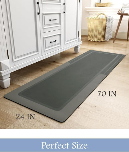 MontVoo-Bath Mat-Bathroom Mat Rug Non Slip Super Absorbent Stain Resistant Quick Dry Thin Bath Rug-Bath Mats for Bathroom Floor Bathtub Vanity-Bathmat Bath Rug Easy Care-17"x27" Grey