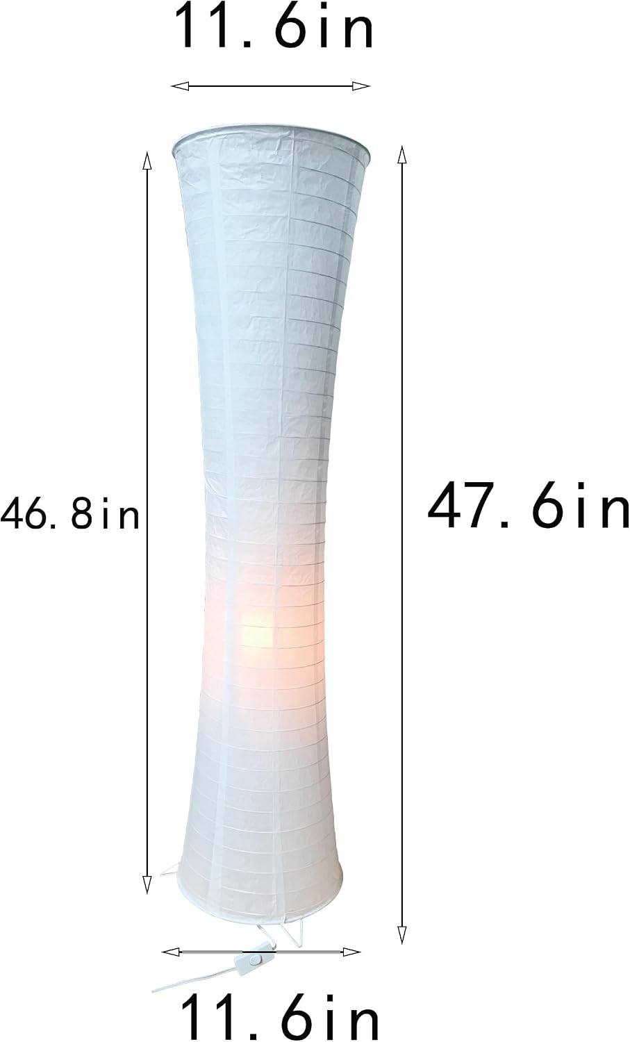 Paper Lamp Desk Lantern Table Lamps Rice Paper Bedside Nightstand Portable Small Light for Living Room Bedroom (1, 19.2"x8.5"x8.5")