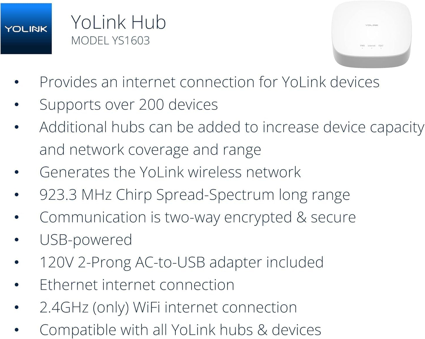 YoLink Water Leak Starter Kit: Hub + 4 Leak Sensor 1 (Silent), LoRa Long-Range, App/SMS/Email Alerts, D2D Offline Triggers, 2 AAA Up to 5-Year Battery, Compatible with Alexa/IFTTT/Home Assistant