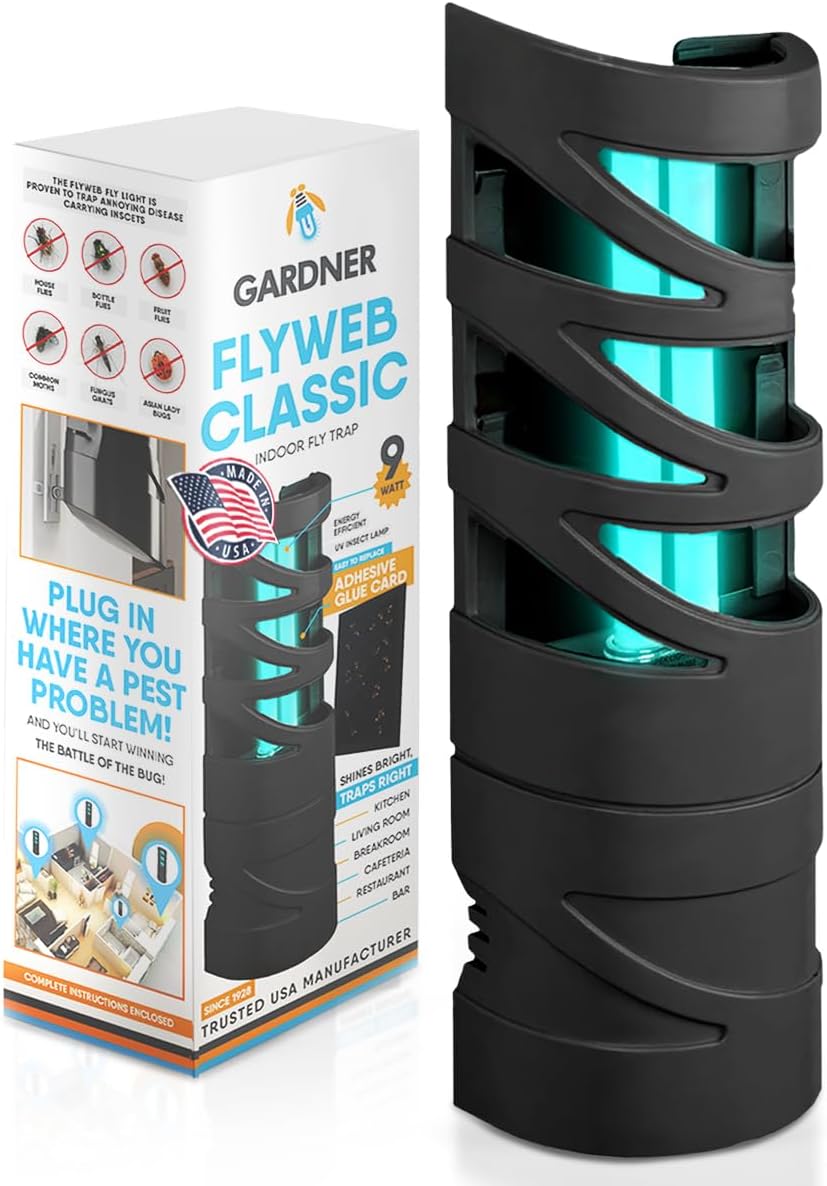 Gardner - Fly Trap Indoor for Home, Fruit Fly Trap for Indoors, Plug in Bug Catcher, Gnat Traps for House Indoor, Fruit Fly Traps for Indoors, Made in USA, Flyweb (Grey)