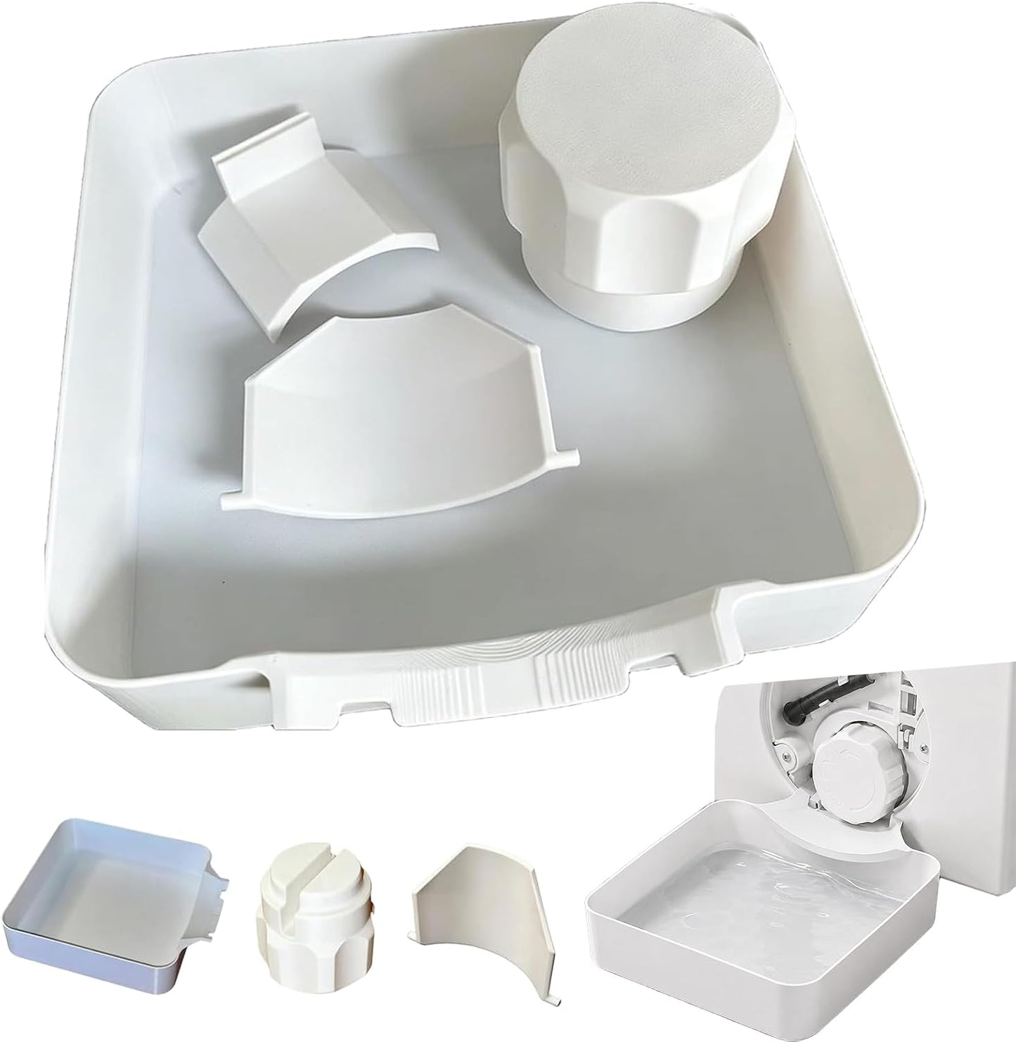 Washing Machine Drain Funnel Tray, Universal Washer Drain Tray and Water Catcher Guide for Front Load Filter Cleaning, Laundry Pump Maintenance Accessory，1pcs