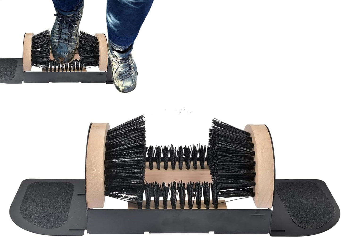 Heavy Duty Boot Scraper Outdoor Shoe Brush Floor Mounted Mud Cleaner Metal Frame Entrance Shoe Cleaner for Home Garden Farm Industrial Entryway Door Mat Tool