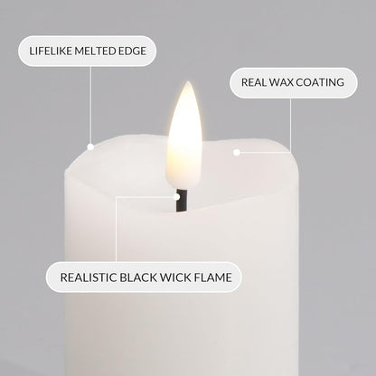 Eywamage Ivory Flameless Votive Candles with Timer Batteries, 2x3 inch Small LED Pillar Candles Flickering Set of 6
