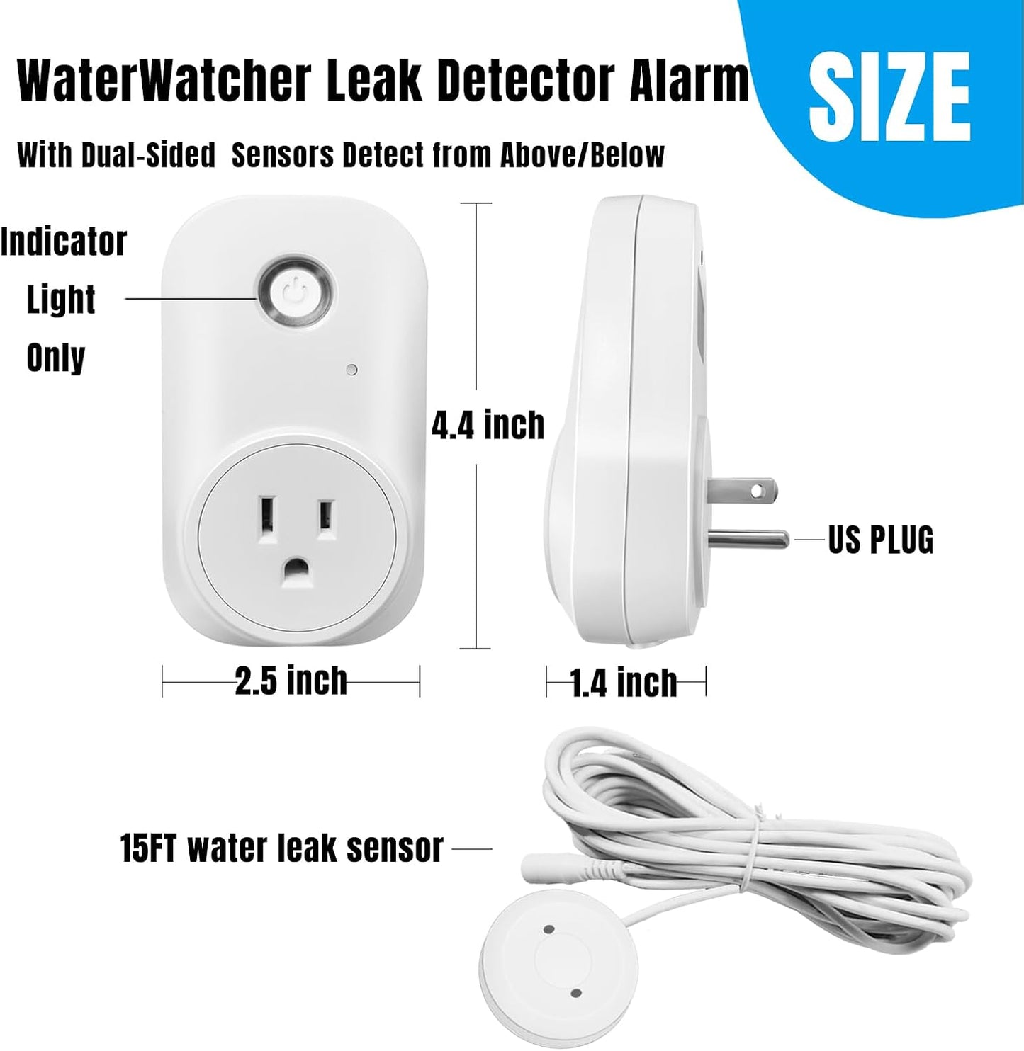Smart Overflow Detection Sensor | Water Overflow Alarm with Real-Time Alerts for Home, Office & Basement Protection