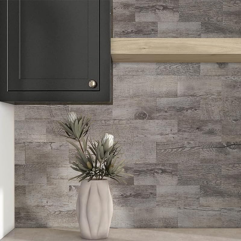 AULIGET 100 Piece Rust Slate Peel and Stick Backsplash Wall Tiles, 3" x 6" PVC Faux Stone Stick on Tiles for Backsplash Kitchen, Bathroom, Laundry Room, Camper, Fireplace