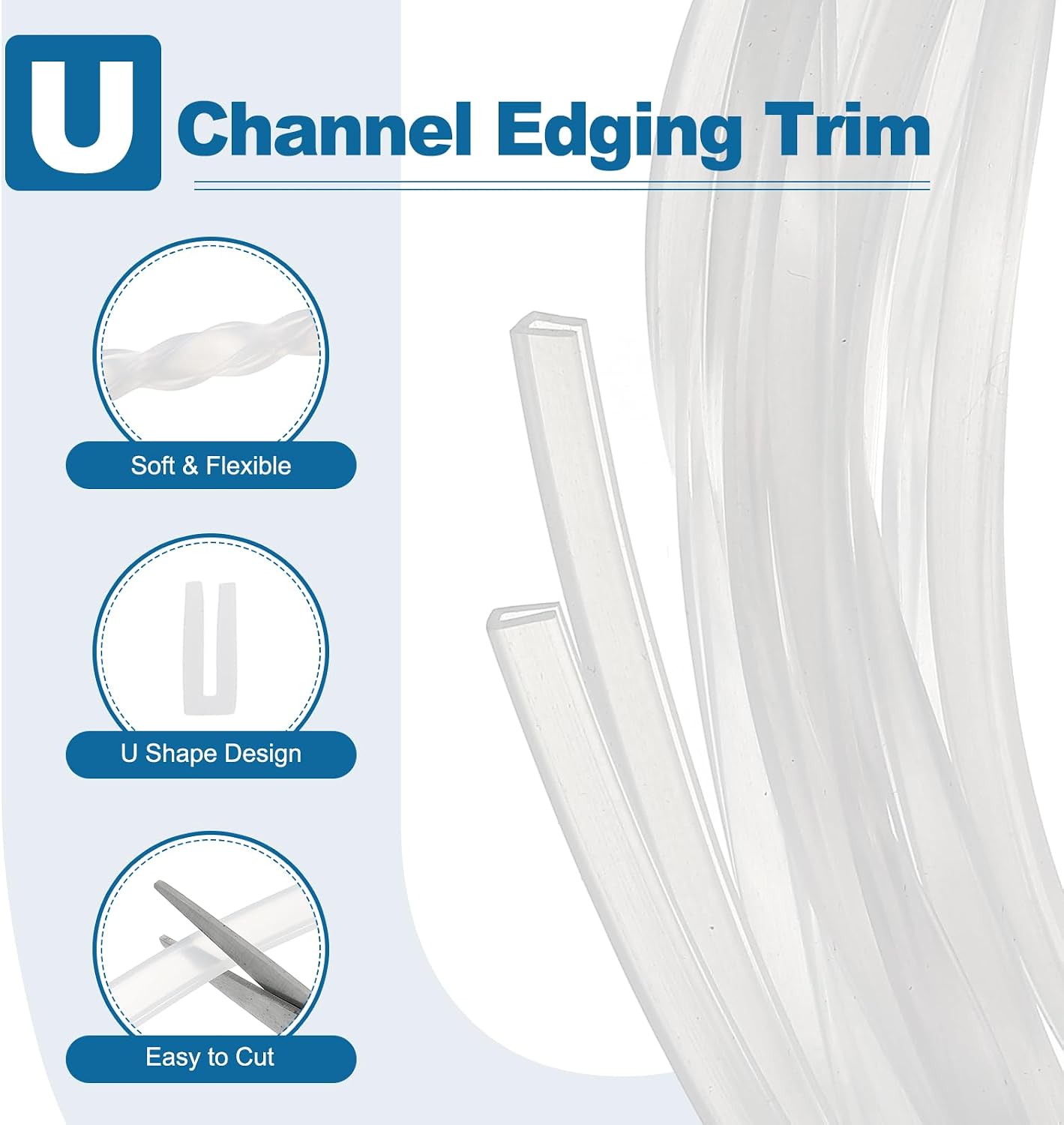 PATIKIL U Channel Edging Trim, 26Ft Sheet Metal Edge Guard Protector Rubber Edge Trim Air Sealed Seal Strip, 5/64" Slot, Fits 1/16"-5/64" Edge, 9/32" x5/128 x5/32