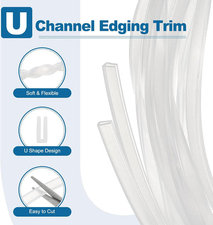 PATIKIL U Channel Edging Trim, 26Ft Sheet Metal Edge Guard Protector Rubber Edge Trim Air Sealed Seal Strip, 5/64" Slot, Fits 1/16"-5/64" Edge, 9/32" x5/128 x5/32
