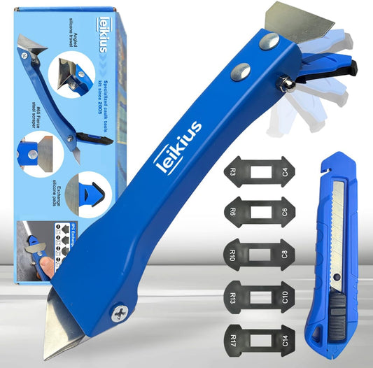High Quality 3 in 1 Caulking Tools Sets, Steel Sealant Finishing Tool for Bathroom Kitchen Tile Window Sink Joints, Caulk Remover & Grout Scraper,for Smooth Caulking Come with a Knife