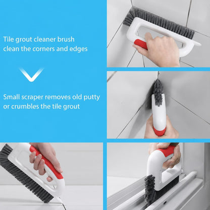 Lumkew Grout Cleaner Brush for Floors Tile Corner, V Shape Stiff Scrubber Cleaning Bathroom Shower, Blue,1 Pcs