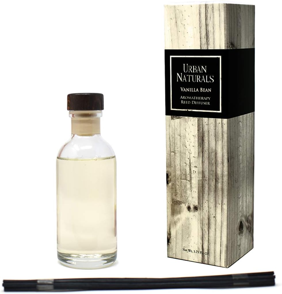 Urban Naturals Smoked Vanilla Reed Diffuser Set with Vanilla Bean, Sandalwood & Leather | Made in the USA - Colors A