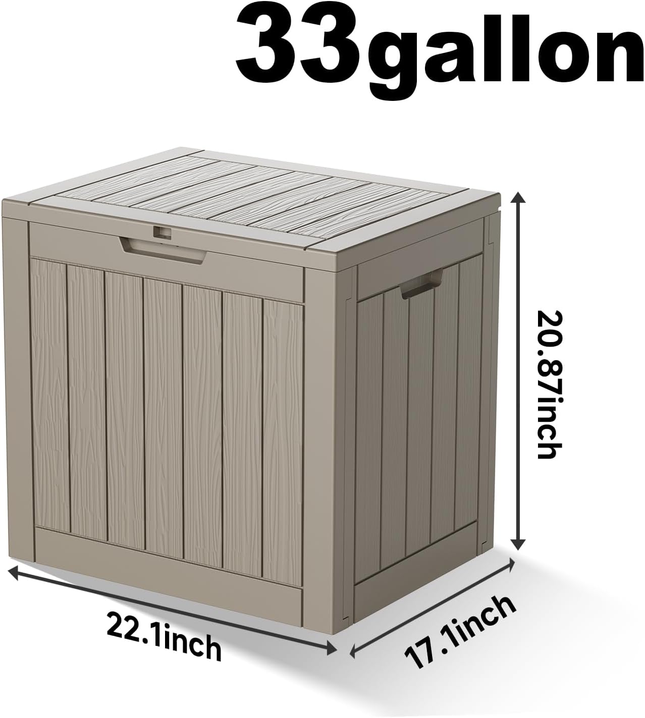EasyUp 50 Gallon Outdoor Storage Box Waterproof Lockable Deck Boxes | UV Resistant Resin, for Garden Tools Cushions Patio Equipment, 300 lbs Capacity, Portable Design, Easy 16-Min Assembly