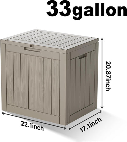 EasyUp 50 Gallon Outdoor Storage Box Waterproof Lockable Deck Boxes | UV Resistant Resin, for Garden Tools Cushions Patio Equipment, 300 lbs Capacity, Portable Design, Easy 16-Min Assembly