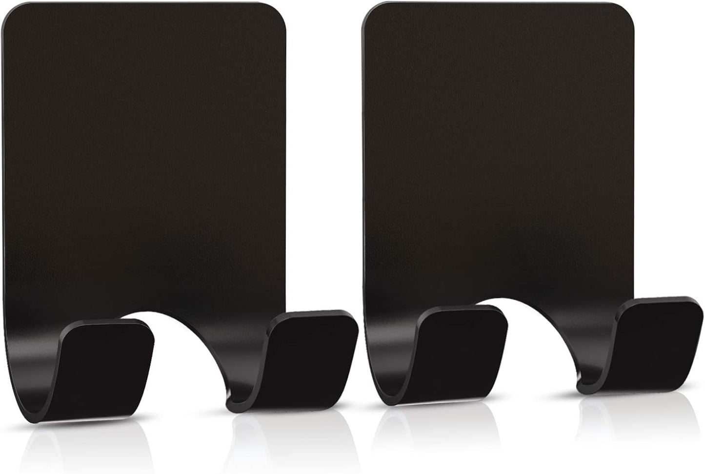 VIS'V Shower Wall Razor Holder, Metal Adhesive Razor Hooks for His and Hers, Waterproof, Black, 2 Pcs