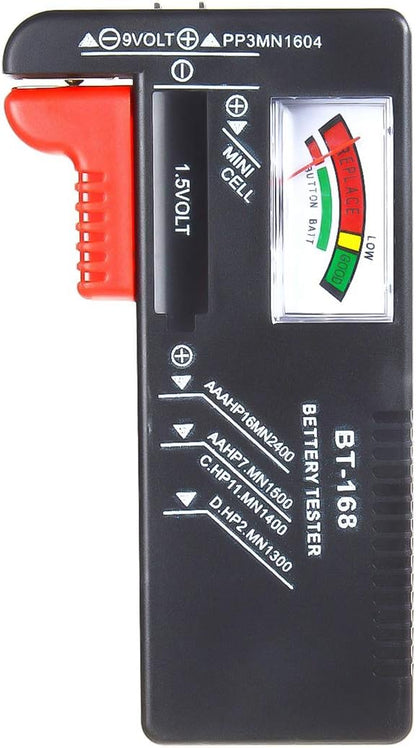 Battery Organizer Storage Case w Tester-110 Batteries Holder Box for AAA, AA, 9V, C, D and Button Battery