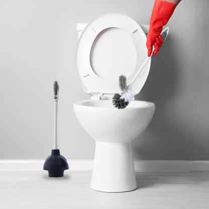 Superio Toilet Bowl Brush and Holder with Under Rim Cleaner for Bathroom, Toilet Brush and Caddy with Non Scratch Bristles and Under Rim Lip Brush
