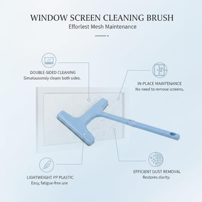 Window Screen Cleaning Brush, Double-Sided Design for in-Place Mesh Maintenance, PP Plastic Cleaner Tool (1 PC)