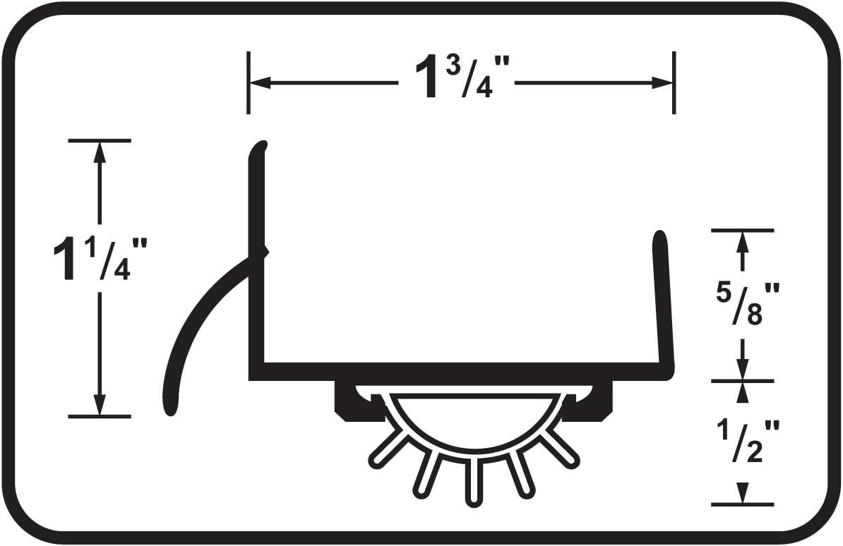 M-D Building Products 69570 36 in. White Aluminum U-Shape Commercial Screw-on Under Door Seal