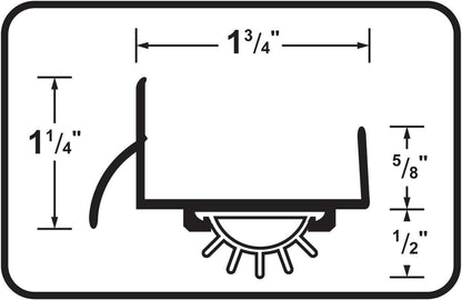 M-D Building Products 69570 36 in. White Aluminum U-Shape Commercial Screw-on Under Door Seal