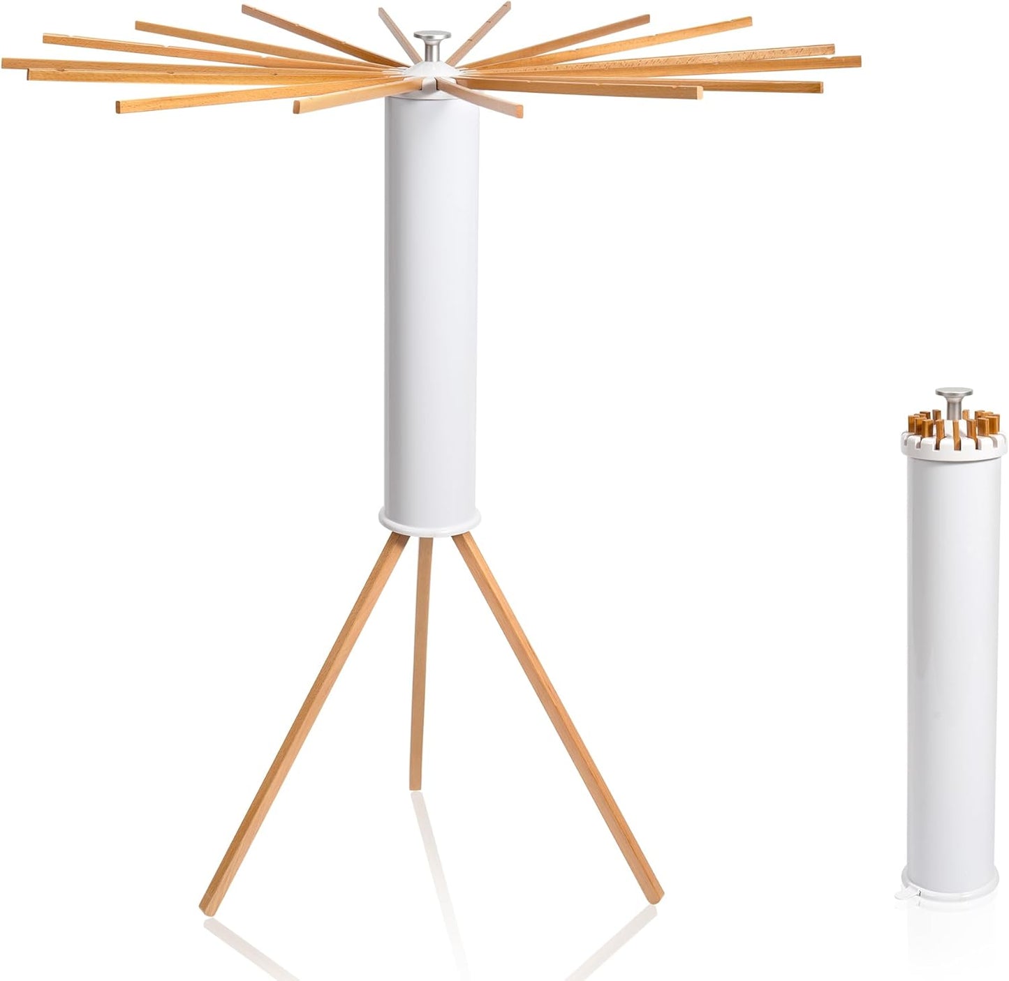 ZOFGENOW Clothes Drying Rack, Foldable Wooden Tripod Drying Rack Clothing for Small Apartments Balcony Bedroom, Portable Space Saving Laundry Rack, Floor Standing with 16 Poles for Indoor Air Drying