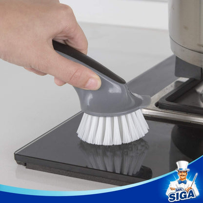 MR.SIGA Pot and Pan Cleaning Brush, Dish Brush for Kitchen, Lake Blue, Pack of 2