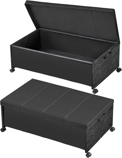 FOUCSSOMEI Under Bed Drawers on Wheels, XXXXL Size, UnderBed Storage with Wheels, Wooden Under Bed Storage, Heavy Duty, Patented Design