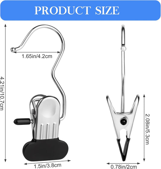 Clothes Pins 25-Pack Laundry Hook Hangers Clothes Hanger Clips for Closet Organizer Socks Towels Clips Heavy Duty Clothespins Bulk Clothes Hanger Clips for Wardrobe Travel Pants Socks Handbag