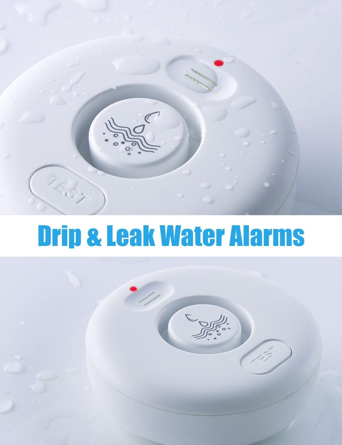 WiFi Water Leak Detectors 5 Pack, 120dB Adjustable Loud Water Leak Sensor, Wireless Wi-Fi Water Leak & Drip Alarm, App Alerts, 5 Water Alarm Sensors & 1 Hub for Home Kitchen, Bathroom, Sink, Laundry