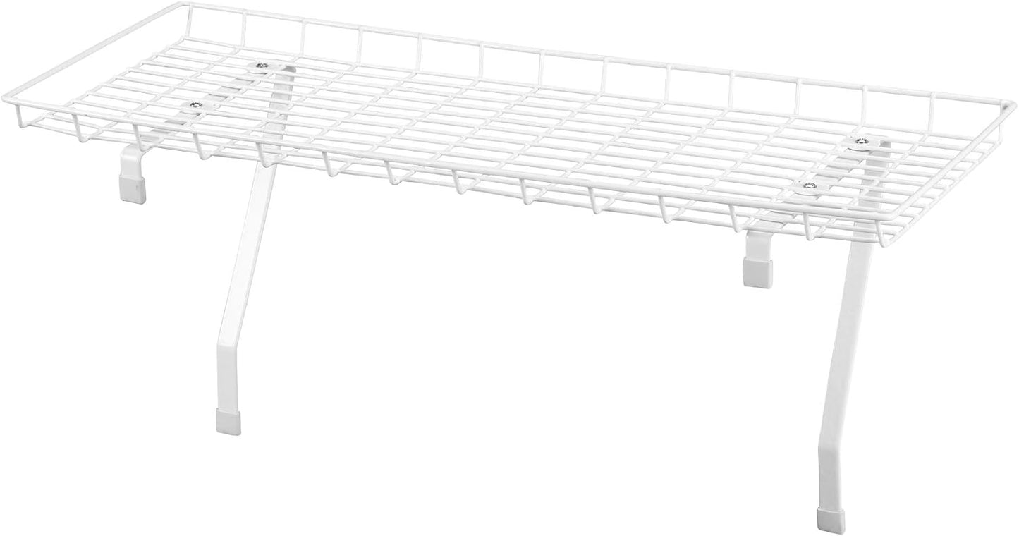 Household Essentials Rear Display Over-The-Washer Storage Shelf to Organize and Store Laundry Room Supplies, Silver