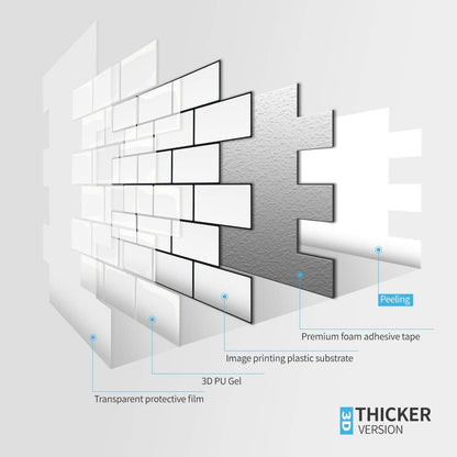 Art3d Peel and Stick Backsplash for Kitchen White Subway (10 Tiles, Thicker Design)