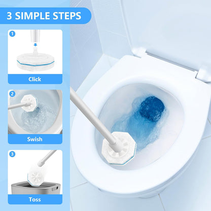 50 Pcs Toilet Wand Refills for Clorox, Disposable Scrub Pads Compatible with Clorox Toilet Wand - For Bathroom, Sink, Bathtub and Multi-Surface Cleaning