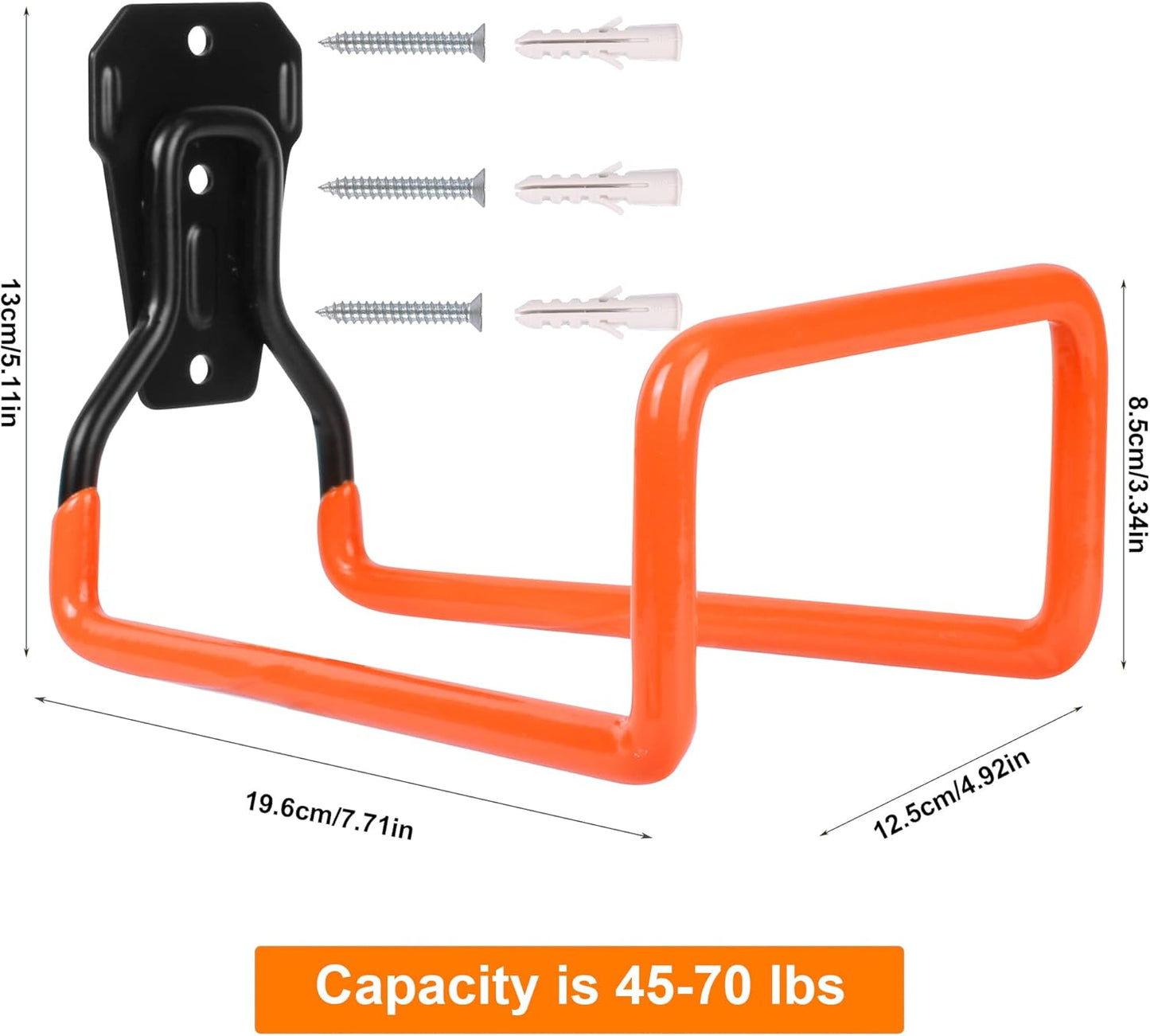 PeoMev 2pcs Heavy Duty Hose Hanger Garden Hose Storage Black Water Hose Holders for Outside Wall Mount Garden Hose Reel Hose Stand