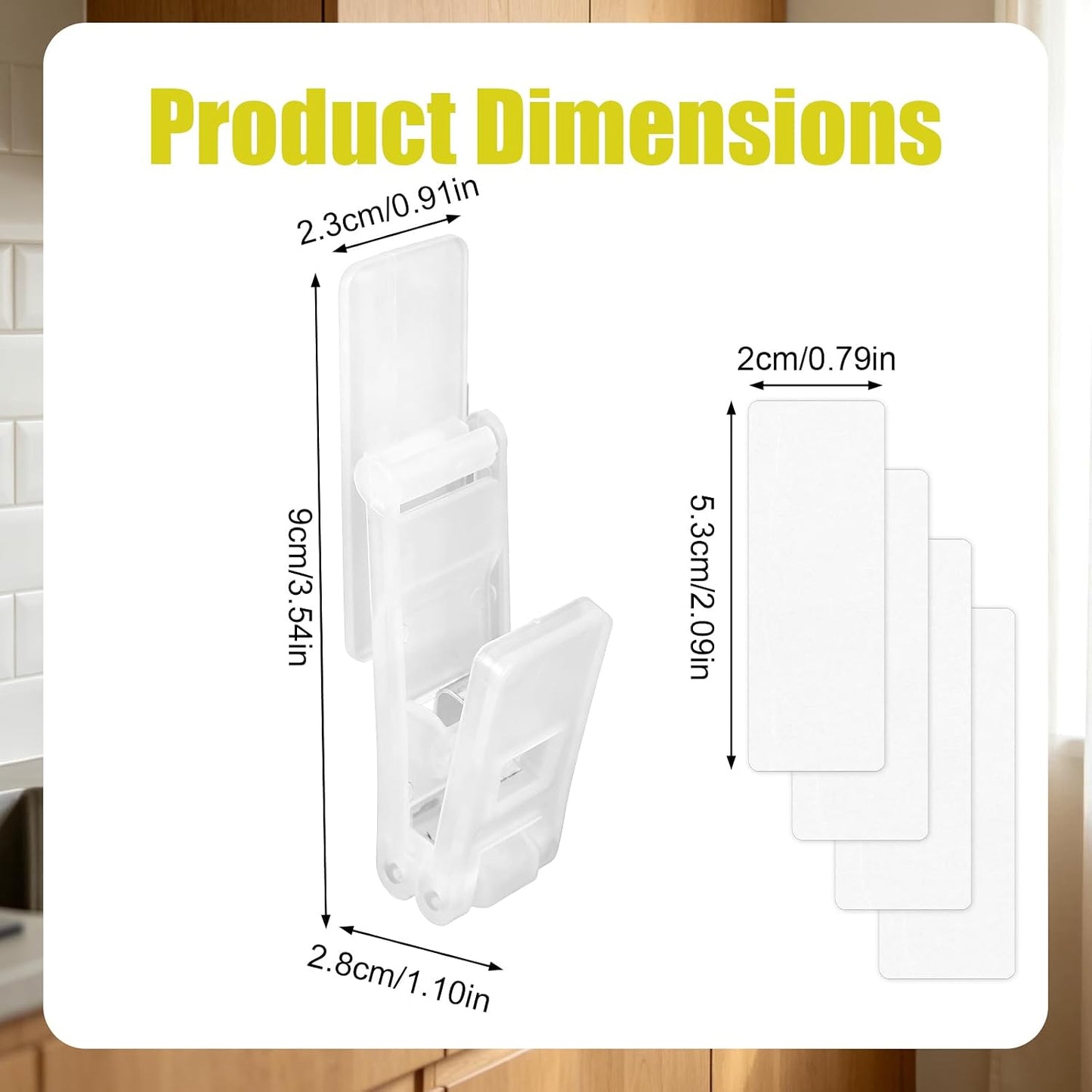 NQEUEPN 4Pcs Self-Adhesive Glove Clips for Kitchen Towel Holder | Plastic Dish Washing Gloves Clips with Strong Adhesive for Rubber Cleaning Gloves, Towels, Dishcloths, Kitchen Organizer