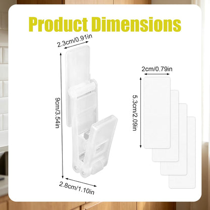 NQEUEPN 4Pcs Self-Adhesive Glove Clips for Kitchen Towel Holder | Plastic Dish Washing Gloves Clips with Strong Adhesive for Rubber Cleaning Gloves, Towels, Dishcloths, Kitchen Organizer
