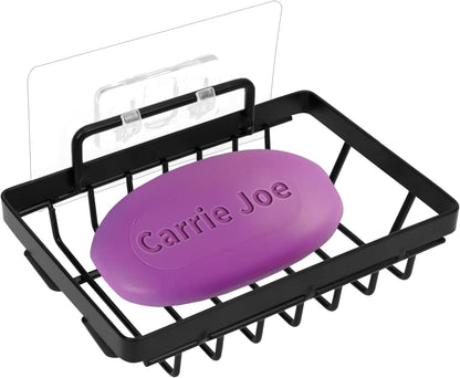 Carrie Joe Soap Holder Self Draining Soap Dish Razor Holder for Shower Wall Not Punched Easy Clean Bar Soap Holder Fit for Bathroom, Kitchen Sink