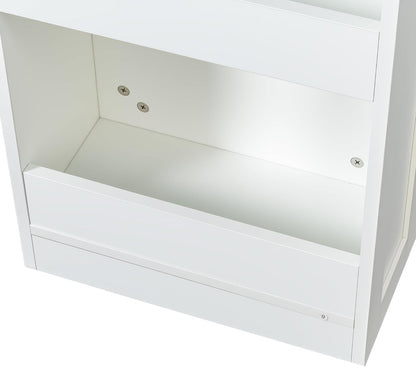 7 Tier Pull Out Cabinet Organizer, Pull Out Spice Rack, Rolling Kitchen Pantry Storage Cabinet, Open Shelf for Kitchen, Narrow Spaces, Wood Spice Rack Next to Fridge, White