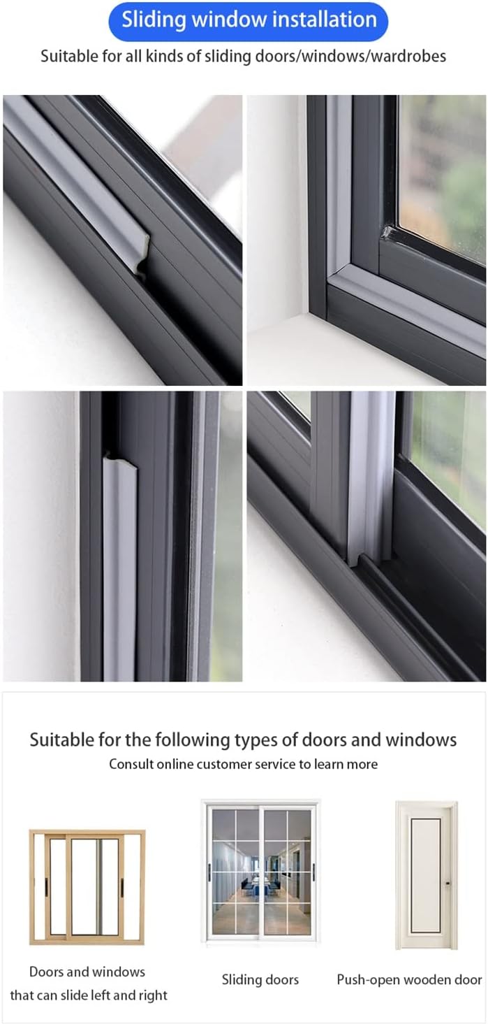 80IN Self Adhesive Window Gap Sealing Strip, Windproof Soundproof Weather Stripping Door Seal, PU Foam Sliding Door Bottom Seal Tape Guard Sealer Dust Stopper for Windows Doors Insulation (Gray)