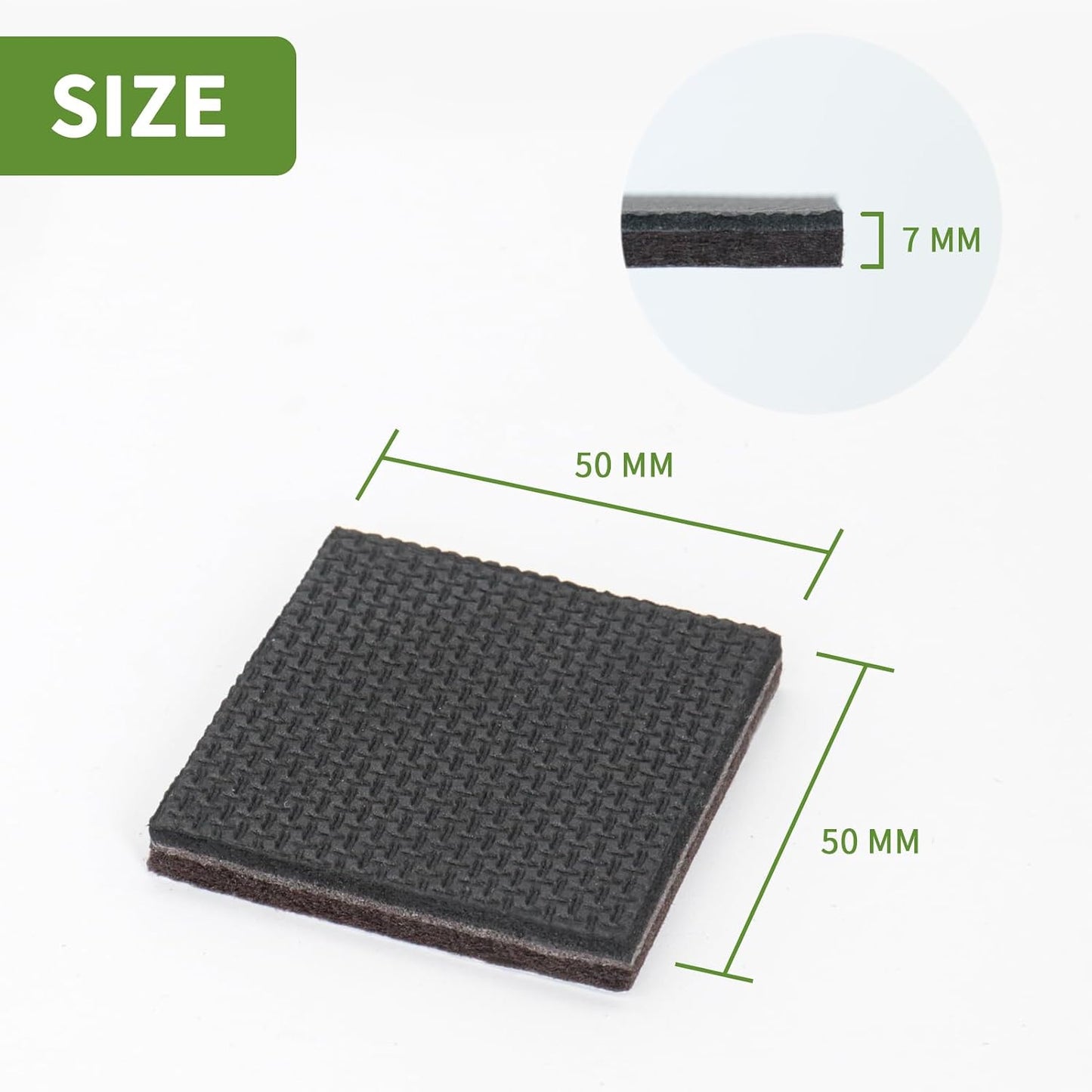 Non Slip Furniture Pads 36 PCS 1'' Square - Anti Slip Furniture Pads - Self Adhesive Rubber Feet Furniture Feet - Chair Leg Floor Protectors - Keep Furniture in Place