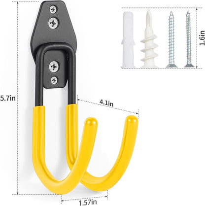 Hose Hanger Wall Mount 2 Pack,Heavy Duty Hose Holder with Screws Metal Hose Hangers for Outside,Hose Rack Suitable for Garage,Garden and Yard,Black