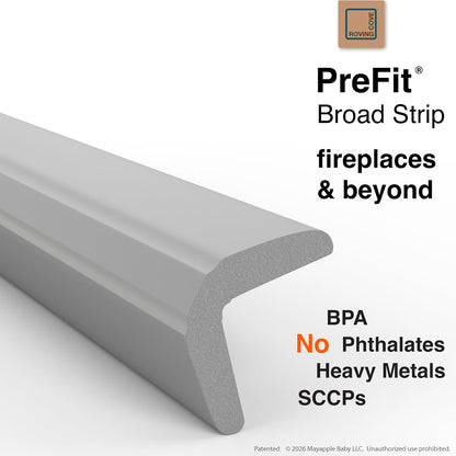 Roving Cove PreFit Fireplace Edge Corner Protector, Extra-Wide 9ft Edge 2 Corners, Pre-Taped 3M Adhesive, Baby Proofing Bumper Guards, Coffee Brown