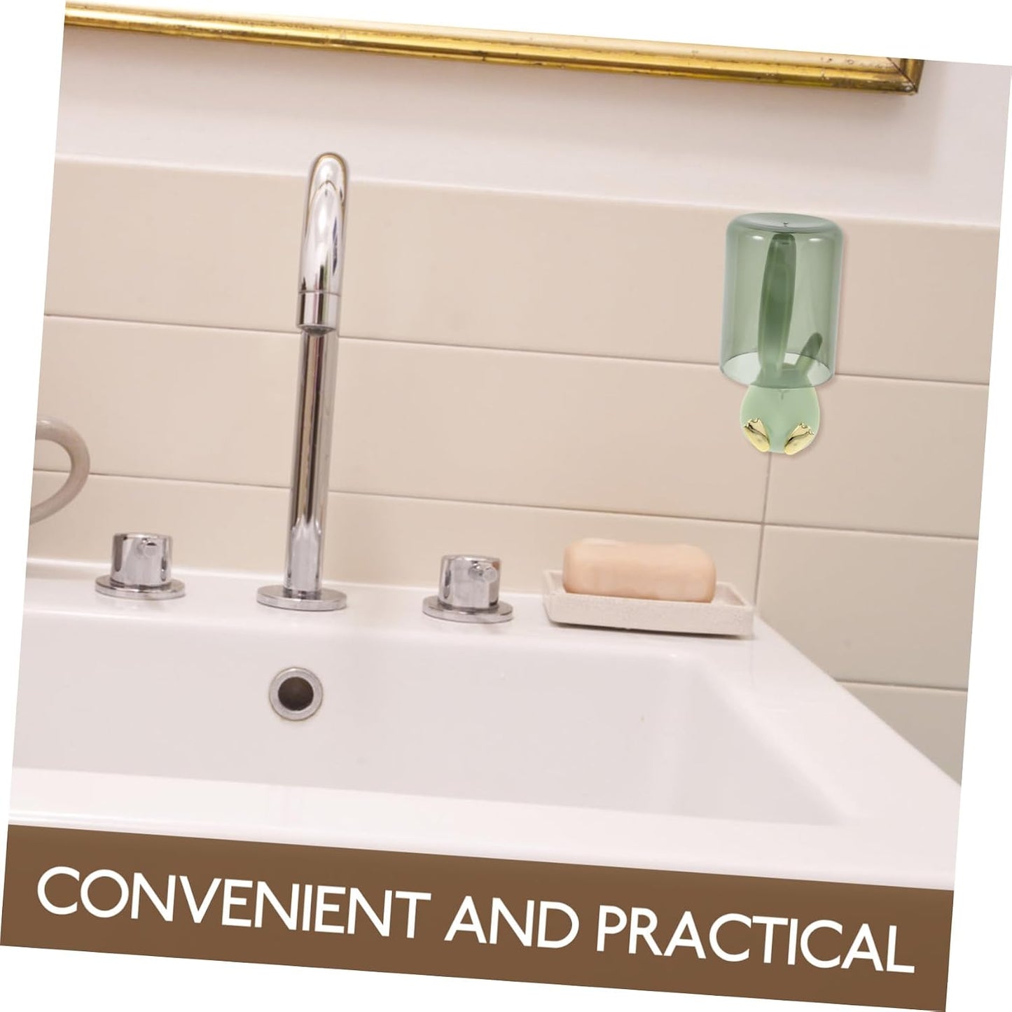 Zerodeko Wall-Mounted Toothbrush Holder with Cup and Cover Easy Installation Bathroom Organizer for Toothbrushes and Cups Space-Saving Design for Home and Dorm Use