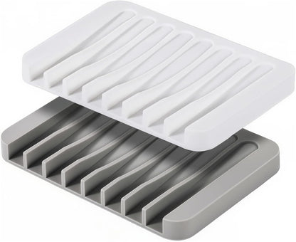 Asltw 2 PCS Soap Holder, Self Draining Soap Dishes, Premium Silicone Soap Holder, Bathroom, Kitchen, Sponges, Keep Soaps Bars Dry Clean, Extend Life Easy Clean Non - Slip Design