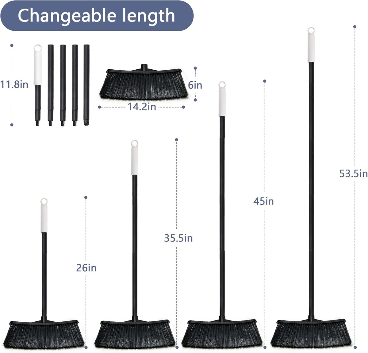 Outdoor Broom for Cleaning Floor - Heavy Duty Outdoor Broom for Cleaning Garages, and Porches, etc.