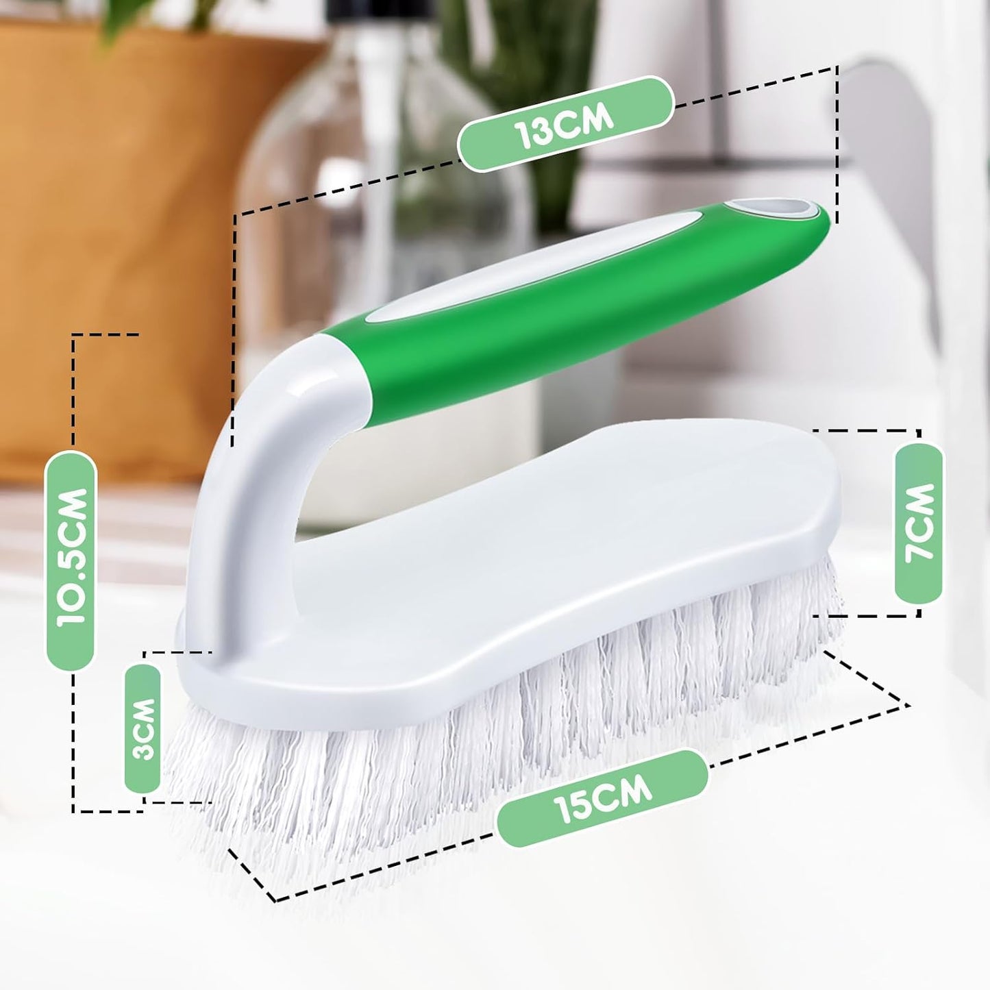 Lallisa 12 Pcs Scrub Brush for Cleaning with Handle Comfortable to Grip Heavy-Duty Flexible Stiff Bristles Scrubber Brushes Bulk for Shower Bathroom Carpet Kitchen Floor Tiles (Gray)