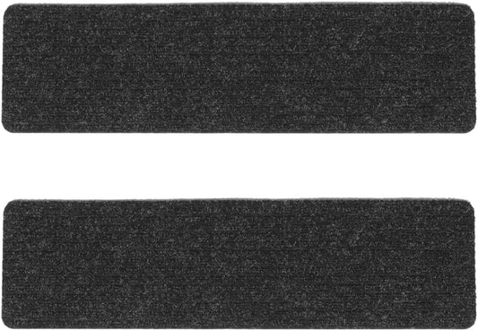 Homoyoyo 2Pcs Garage Stair Treads: Stair Treads Collection Indoor Skid Slip Resistant Skid Resistant Carpet Glue-Free Self-Adhesive Anti-Slip Mats Double Stripes for Repeated Use (Black,29X8X0.2inch)