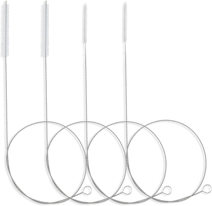 40 Inches Brush Cleaner for Cleaning Straw, Kegerator, Feeding Tube, Siphon Hose, Sunroof Drain, Refrigerator Drain, 4PCS (White)