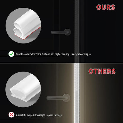 40 Feet Rubber Weather Stripping Door Seal Large Gap, Extra Thick Self-Adhesive D-Shaped Door Weather Stripping Seal Strip for Door Frame Door Insulation Strip Soundproofing (White)