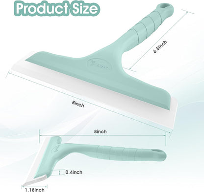 5" Silicone Shower Squeegee for Glass Doors & Car Windows - Small & Mini Size Streak-Free Cleaner, Bathroom, Mirror, Tile Scraper - Compact Pink with Hanging Hole, Kitchen Safe Water Blade